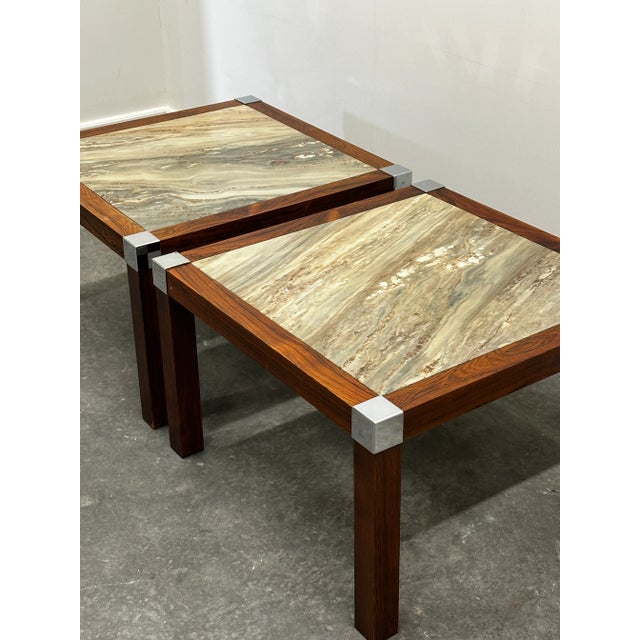 Vintage Coffee Table in Marble and Palisander, 1970s For Sale - Image 15 of 15