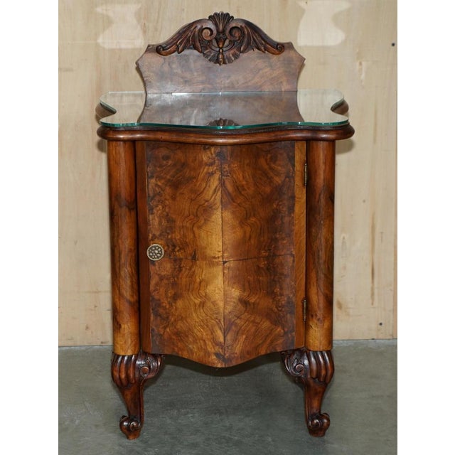 Antique Victorian Burl Walnut Nightstands, Set of 2 For Sale - Image 15 of 18