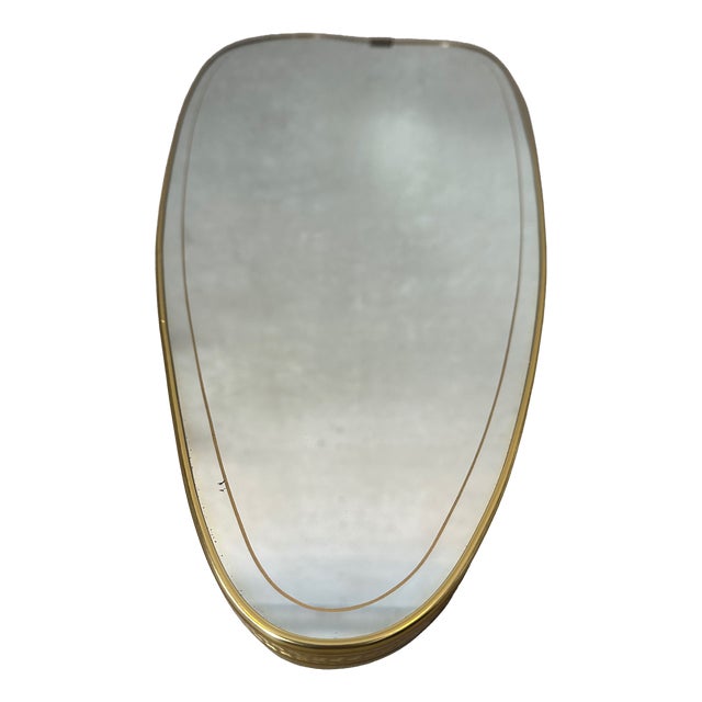 Vintage Mirror in Aluminum Brass and Glass, 1950s For Sale