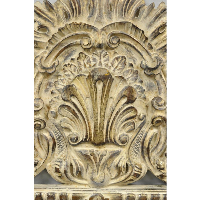 Large 78" Italian Baroque Rococo White Distress Painted Mirror Art Picture Frame For Sale - Image 10 of 17