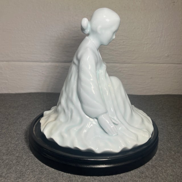Late 20th Century Vintage Korean Celadon Porcelain Figurine For Sale - Image 5 of 11