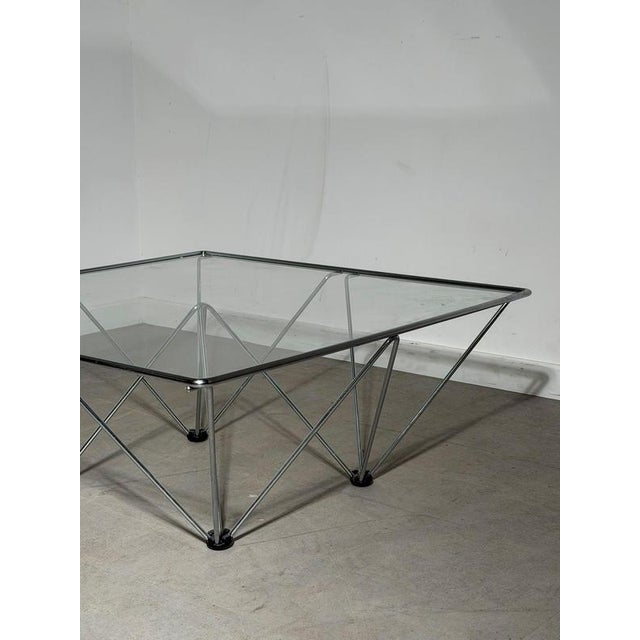 Chrome & Glass Geometric Coffee Table For Sale - Image 5 of 6