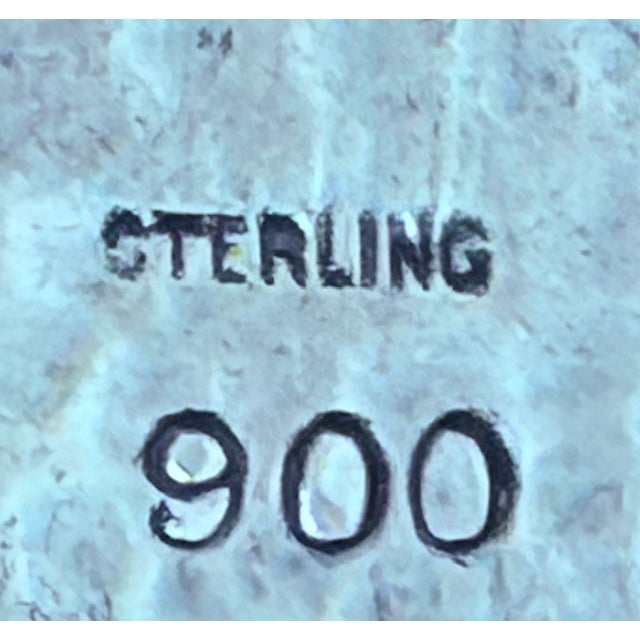 A Pair of 1920s Vintage Etched Sterling Silver Holders Bookends Signed With B For Sale - Image 15 of 16