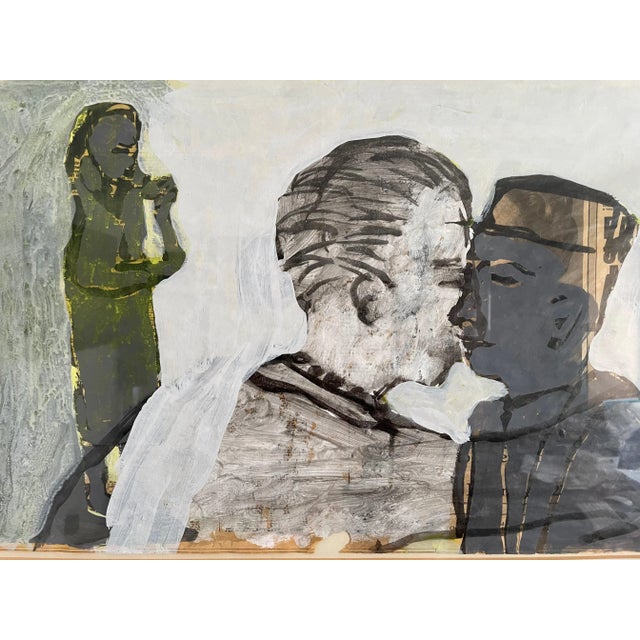 Mixed media on paper. Signed with initials 84. By British artist Angus Hood born 1964 Provenance Mercury Gallery London...