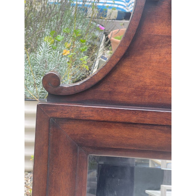 Polo Ralph Lauren Handsome Carved Wood Beveled Wall Mirror With Elegant Scroll Detailing For Sale - Image 9 of 10
