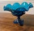 Mid-Century Modern Viking Art Glass Bluenique Epic Three Footed Compote For Sale - Image 3 of 12