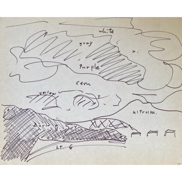1960s Frank Wallace Underhill Vermont Drawing With Color Notes For Sale - Image 4 of 4