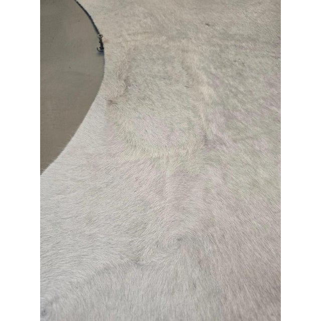 Animal Skin Large White and Grey Genuine Cowhide Rug For Sale - Image 7 of 18