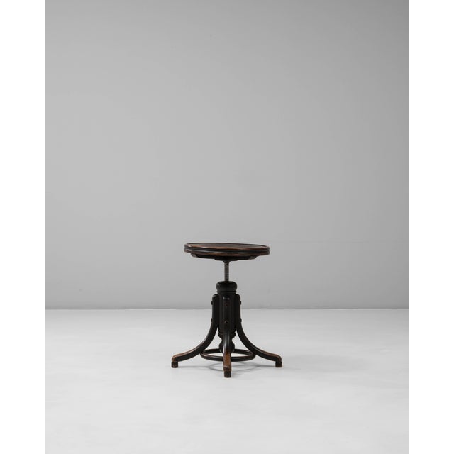 1920s Austrian Industrial Wooden Swivel Stool For Sale - Image 18 of 18