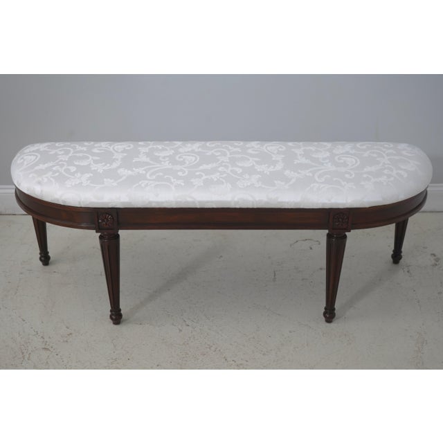 Age: C.1999 Details: Model 297 Finish no.29 White Damask Upholstered Seat Mahogany Fine Carved Details High Quality...