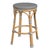 Wood Tobias 24.5 in. Seat Height Outdoor Rattan and Metal Backless Counter Stool, Gray/White Dot / Natural Rattan Frame For Sale - Image 7 of 7