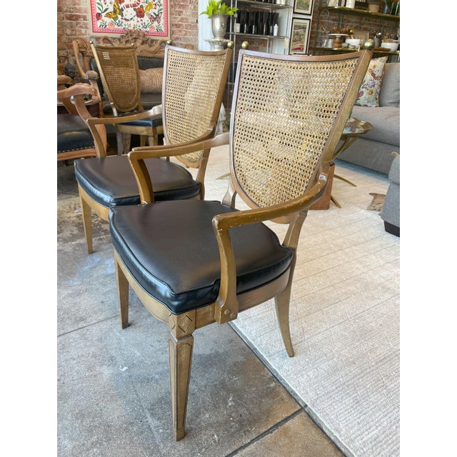 1960s Vintage French Caned-Back Dining Chairs, Maison Jansen Style-1960s For Sale - Image 5 of 12