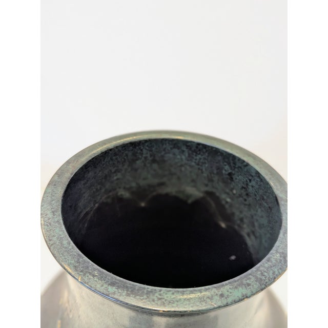 Japanese Japanese Vase With Mixed-Metal Peony Relief For Sale - Image 3 of 7