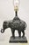 Late 20th Century Late 20th Century Maitland Smith Bronze Figural Elephant Table Lamp Faux Tooled Leather Shade (A) For Sale - Image 5 of 12