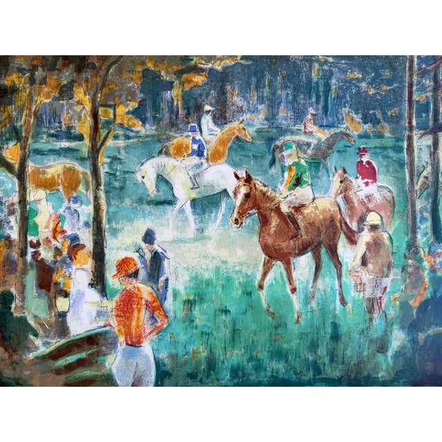 Mid-Century Modern Mid 20th Century Signed Lithograph of Horses and Riders by French Artist, Georges Trincot For Sale - Image 3 of 11