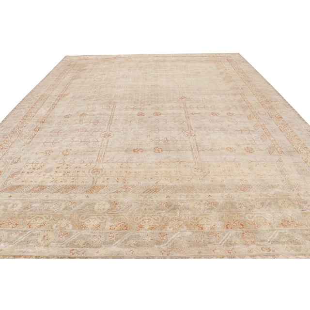 Not Yet Made - Made To Order Rug & Kilim’s Modern Block Print Rug in Beige with Geometric-Floral Patterns - 6x9 For Sale - Image 5 of 8