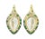 14K yellow gold earrings featuring two cabochon green amethysts 15.3 carats total, accented with tsavorite garnets and...