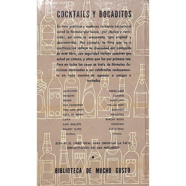 Traditional "Cocktails Y Bocaditos" 1961 For Sale - Image 3 of 12