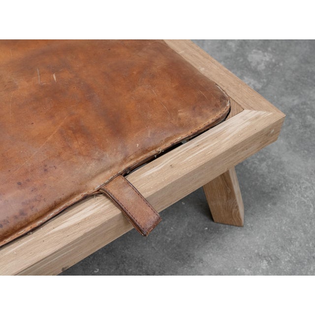 Vintage Daybed in Leather and Oak, 1950s For Sale - Image 10 of 11