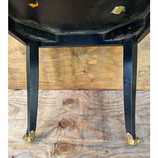 Late 20th Century Fine All Tooled Leather Legs Top and Sides W/Brass Gallery and Hairy Claw Feet Maitland Smith Drinks Occasional Table For Sale - Image 9 of 12