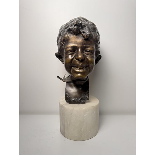 Head of a Neapolitan Street Urchin, Late 19th Century, Bronze on Marble Base For Sale - Image 17 of 18