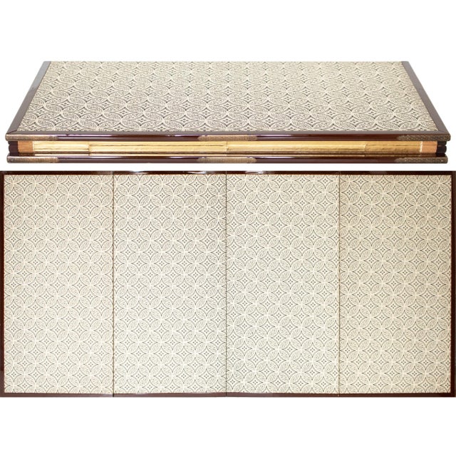 "White Peony", Japanese Late Showa Era Painted Byobu Screen For Sale - Image 16 of 18
