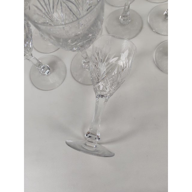 Glass Large Crystal Glasses with Moselle Pattern from Saint Louis, 1930s, Set of 12 For Sale - Image 7 of 9