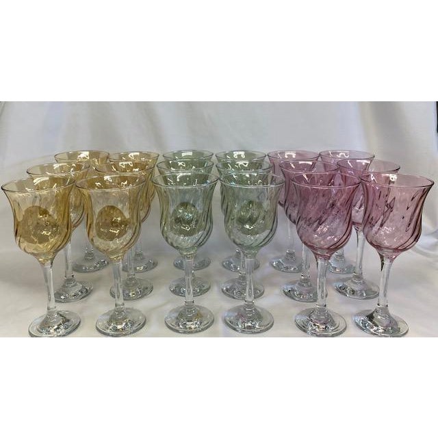 1960s Vintage 1960s Iridescent Luster Goblets - Set of 18 For Sale - Image 5 of 5