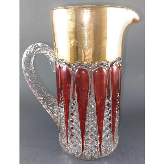 It's rare to find a very early 1900s EAPG Bohemian style pitcher and glasses set in such fine condition, AND still...