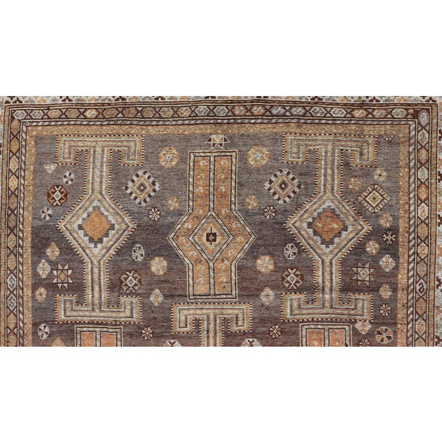 Antique Persian Lori Rug With All-Over Geometric Tribal Design on a Grey Field For Sale - Image 11 of 14
