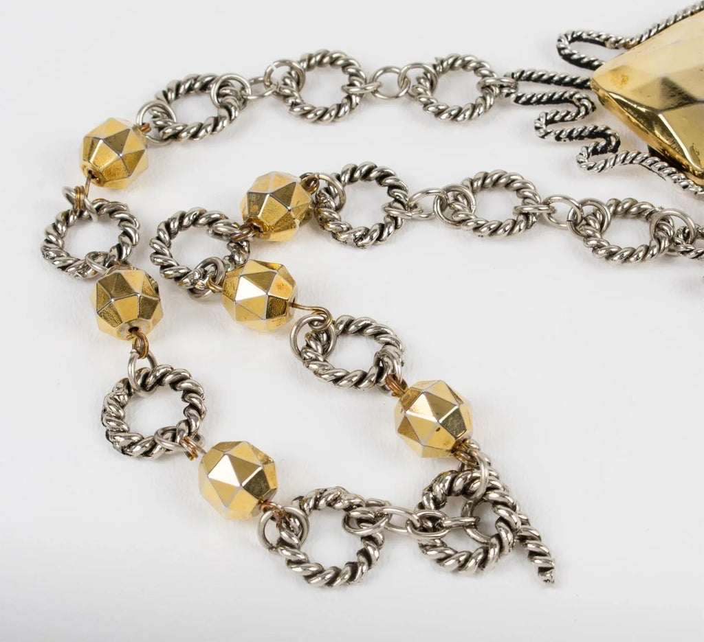 Collier Vintage En Métal Doré Alexis Lahellec Paris - Longueur 47 Cm, 115 G, Occasion Bel état