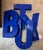 Vintage 1970s Miami Beach antique market find, set of four blue acrylic sign