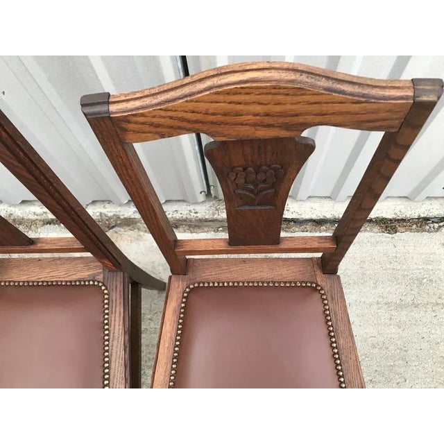 Set of Art Nouveau Leather Chairs, 1920s For Sale - Image 17 of 18