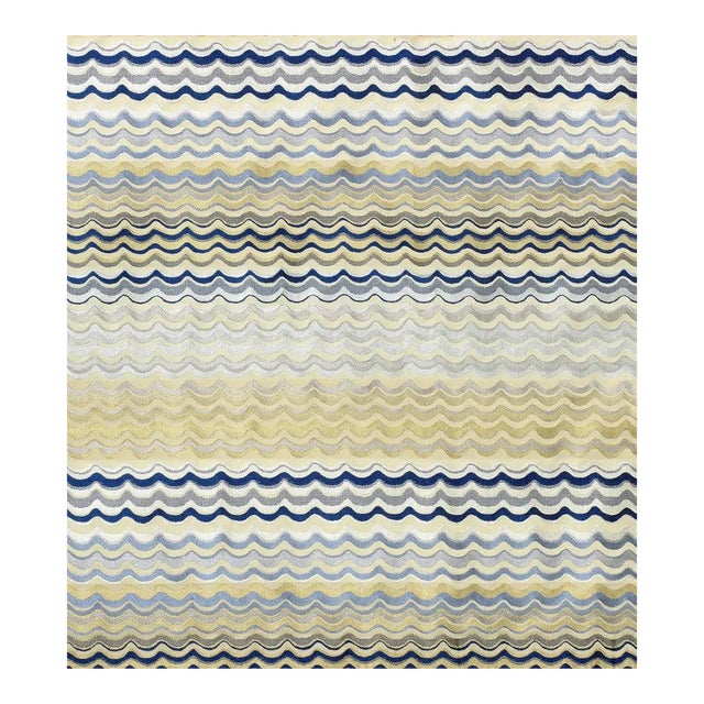 Sample - The House of Scalamandré New Wave Fabric, Sapphire For Sale