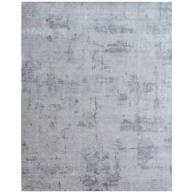 Bruges Silver Hand loom Bamboo/Silk Area Rug - 10'x14' For Sale In Los Angeles - Image 6 of 6