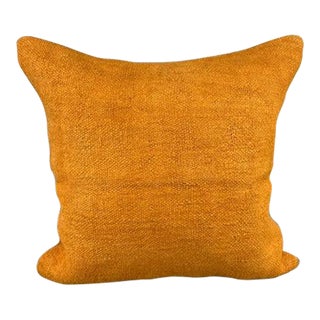 20 x 20 Hemp Pillow Turkish Cushion Natural Orange Pillow Cushion Cover For Sale