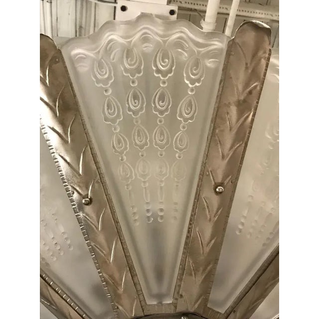 Early 20th Century French Art Deco Chandelier by Gênet Et Michon For Sale - Image 5 of 12