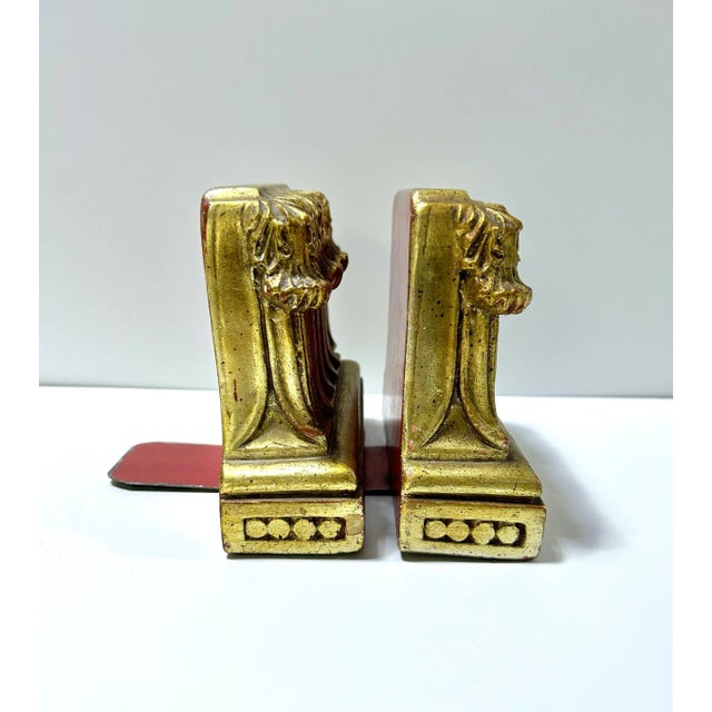 Wood Vintage Gilded Gold Colmunar Bookends Corinthian Style - a Pair For Sale - Image 7 of 12