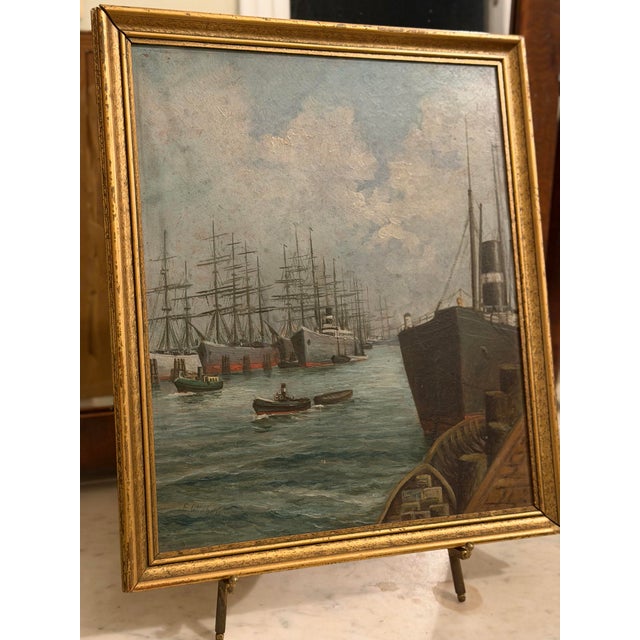 Antique Ship Painting, Framed For Sale - Image 12 of 12
