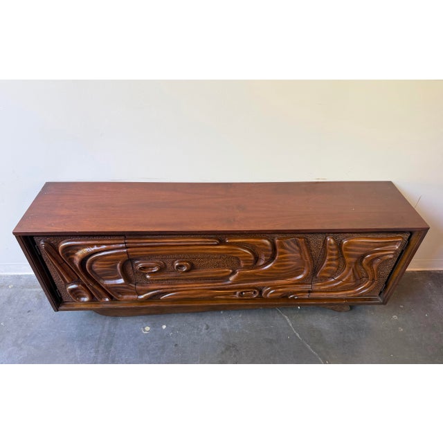 Mid-Century Modern Rare MCM Pulaski Contour 70 Witco Tiki Style 1960s Credenza For Sale - Image 3 of 10