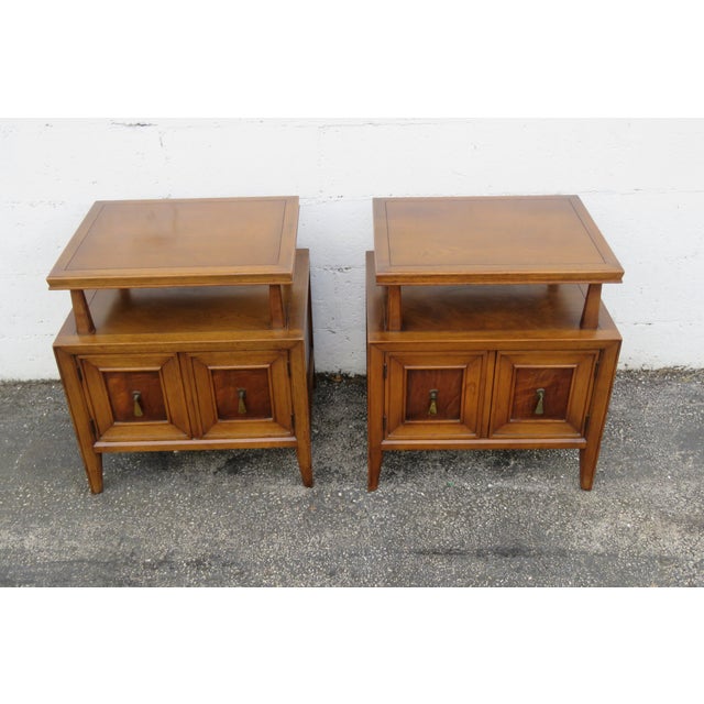 Fancher Furniture Mid 20th Century Nightstands Side End Bedside Tables a Pair, Attributed For Sale - Image 16 of 17