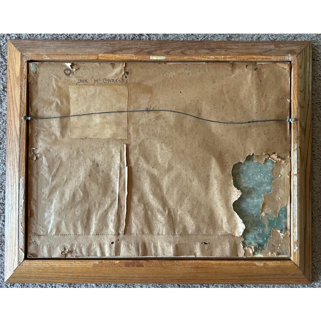 Vintage Painting of a Sailboat in Harbor For Sale In Philadelphia - Image 6 of 7