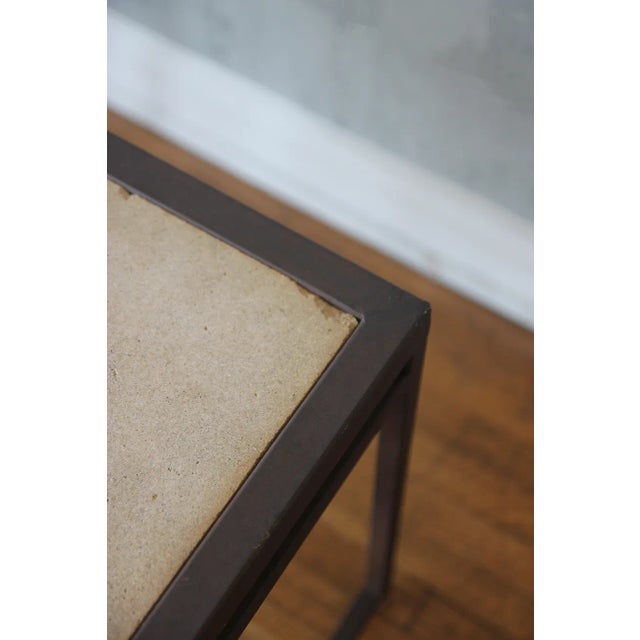 Cream 1970s Contemporary Neoclassical Side Table With Stone Top For Sale - Image 8 of 10
