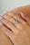 14k Gold Statement Oval Emerald & Diamond Cluster Engagement Ring Size 7 For Sale - Image 10 of 15