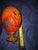 Early 21st Century Hand-Painted African Ostrich Eggshell Mounted on a Wooden Pedestal For Sale - Image 5 of 6