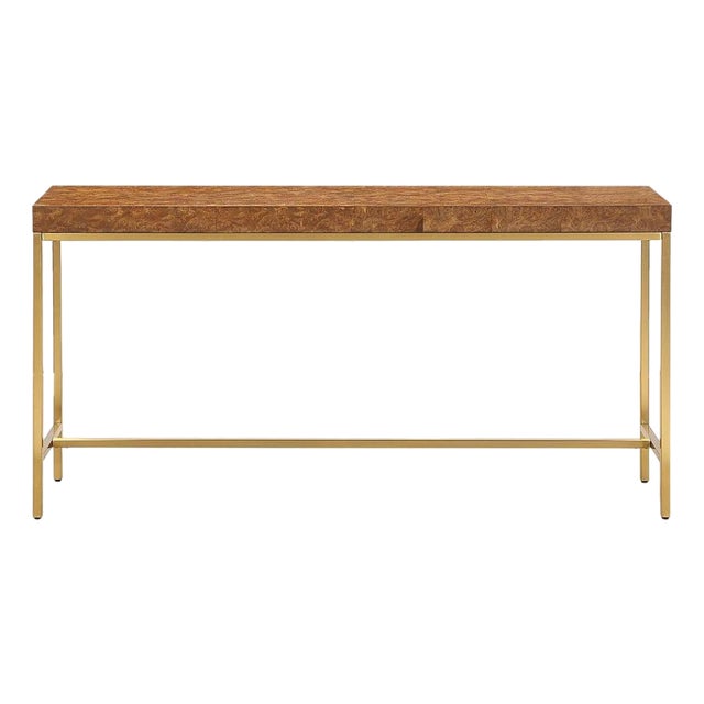 Burl Wood Console Table For Sale
