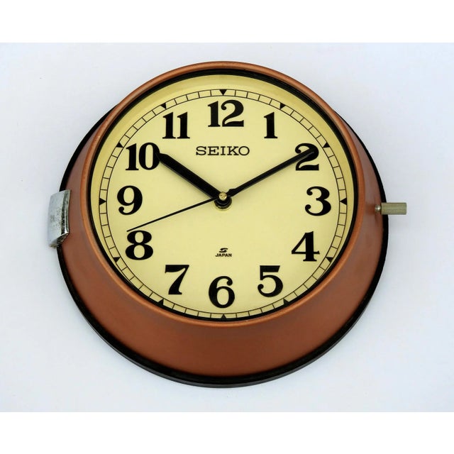 1990s Vintage Seiko Maritime Nautical Wall Clock For Sale - Image 5 of 7