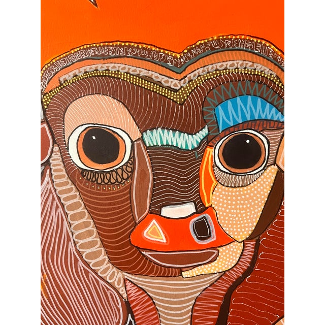Orange Archie Acrylic on Canvas by Melinda McLeod For Sale - Image 8 of 8