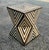 Moroccan Contemporary Traditional Moroccan Resin and Walnut Wood Stool / Beige Hourglass Silhouette For Sale - Image 3 of 7