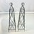 Metal 1980s Vintage French Brutalist Criss-Cross Tower Topiary Trellise Frames - A Pair For Sale - Image 7 of 9